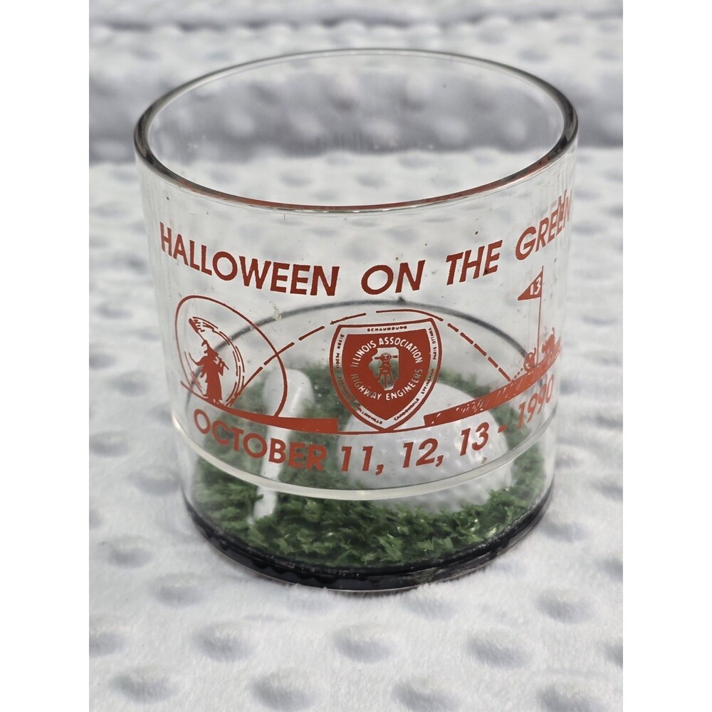 Halloween On The Green Golf Cup Acrylic Golfing Advertising 1990 Tee Ball Grass